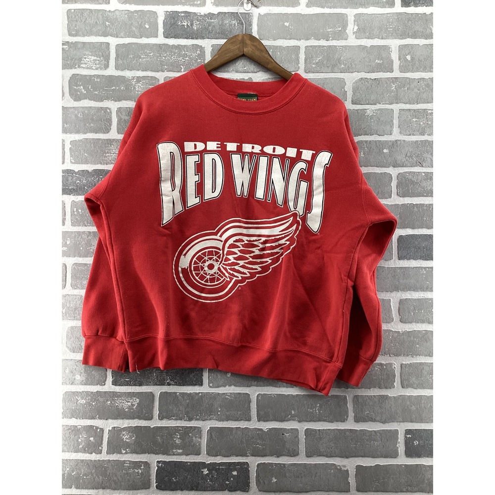Vintage Detroit Red Wings Sweatshirt Red Home Team Advantage‎ Made in USA Medium
